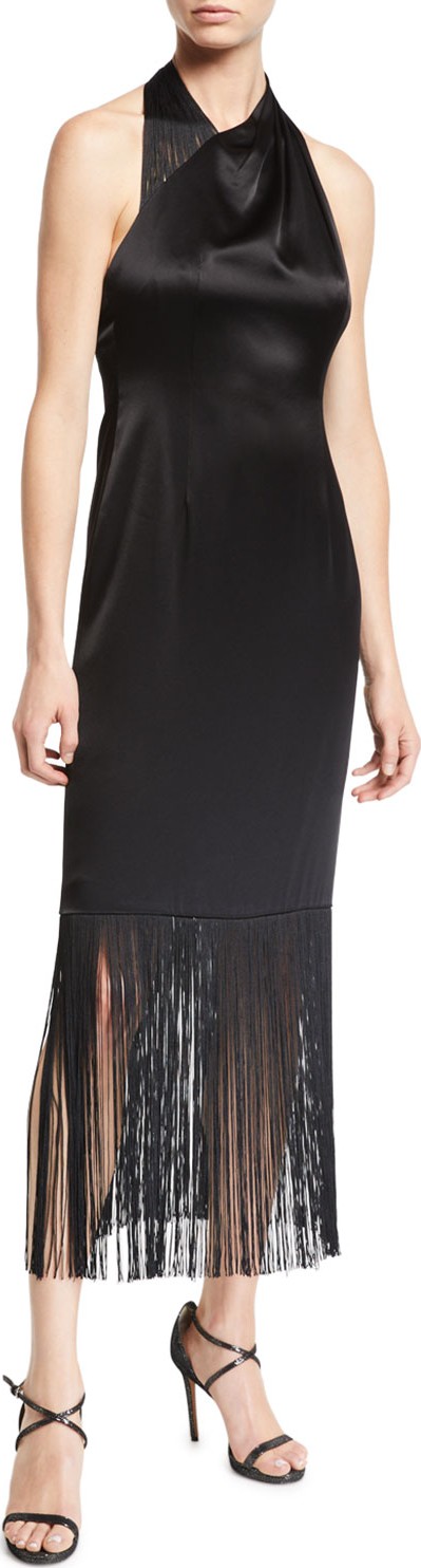Jill Jill Stuart Nina Fringe Halter Dress