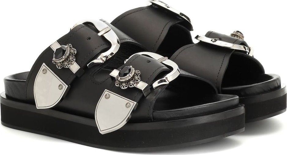 Alexander McQueen Embellished leather slides
