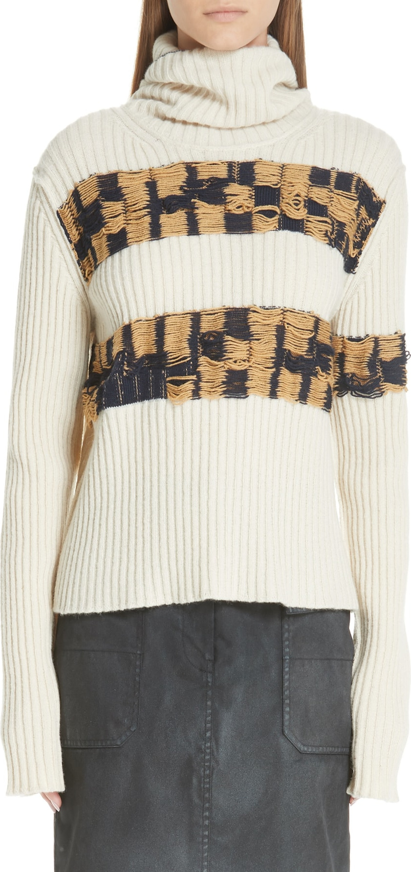 Calvin Klein 205W39NYC Quilt Jacquard Stripe Sweater