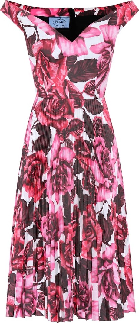 Prada Floral cotton midi dress