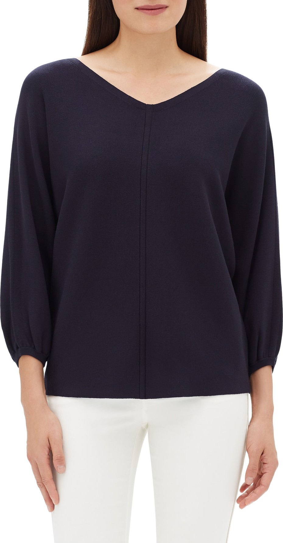 Lafayette 148 New York Matte Crepe Dolman Sweater