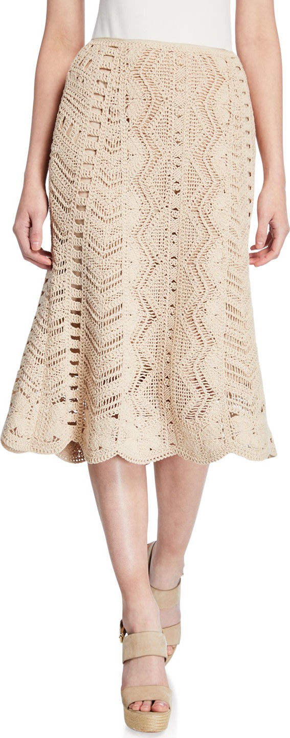 KOBI HALPERIN Loni Crochet Midi Skirt