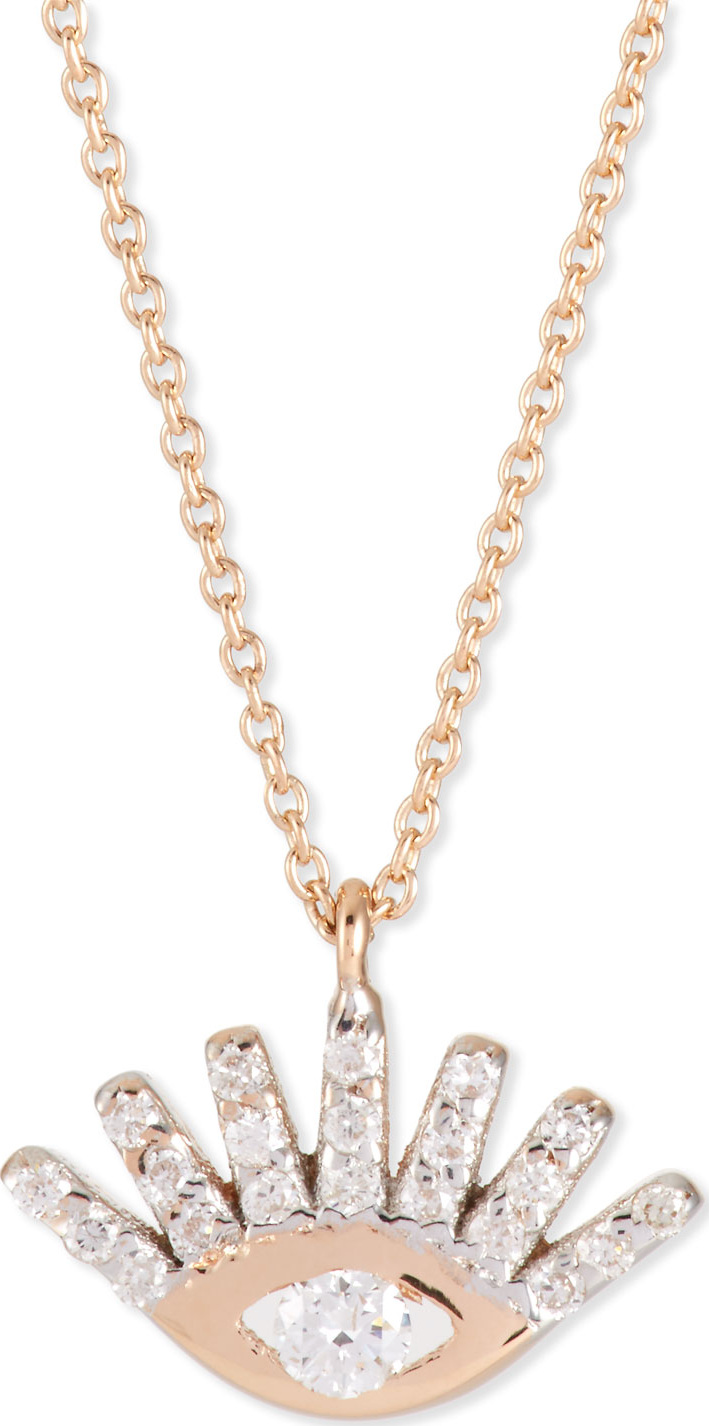 Kismet by Milka Protect Me 14K Rose Gold & Diamond Evil Eye Necklace