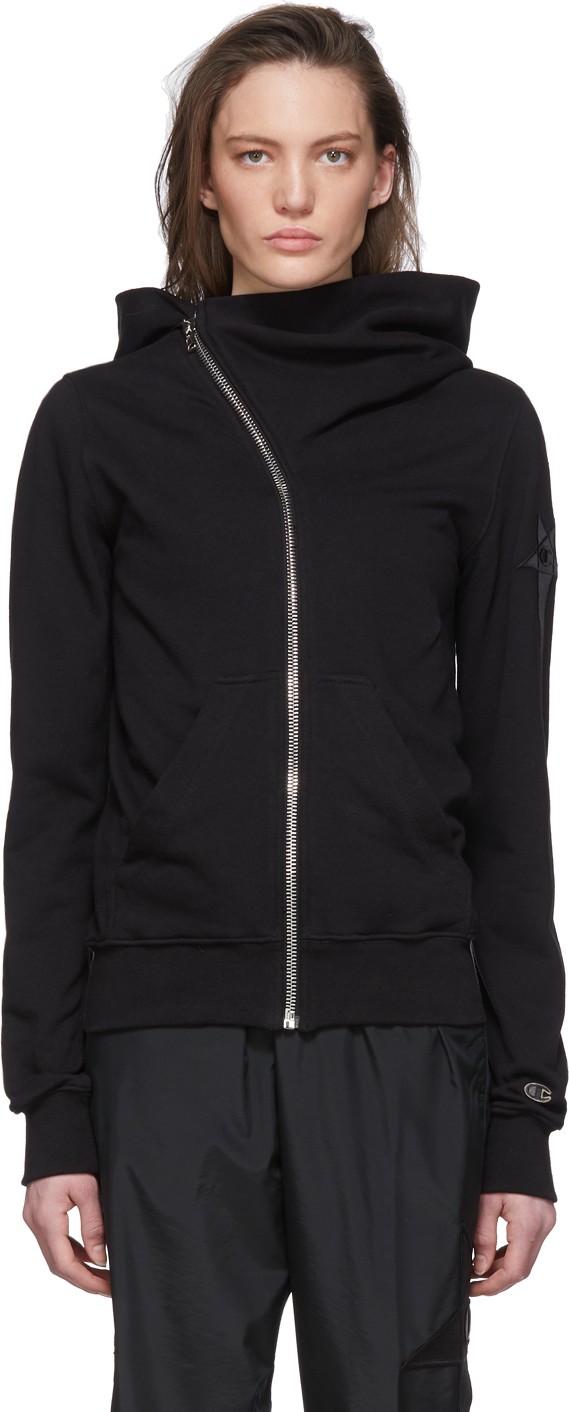 Rick Owens Black Champion Edition Mountain Hoodie Rick Owens Black Champion Edition Mountain Hoodie