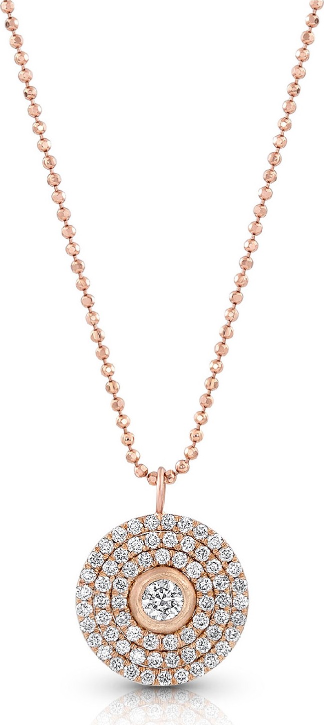 Dominique Cohen 18k Rose Gold Mosaic Diamond Pendant Necklace (Medium)