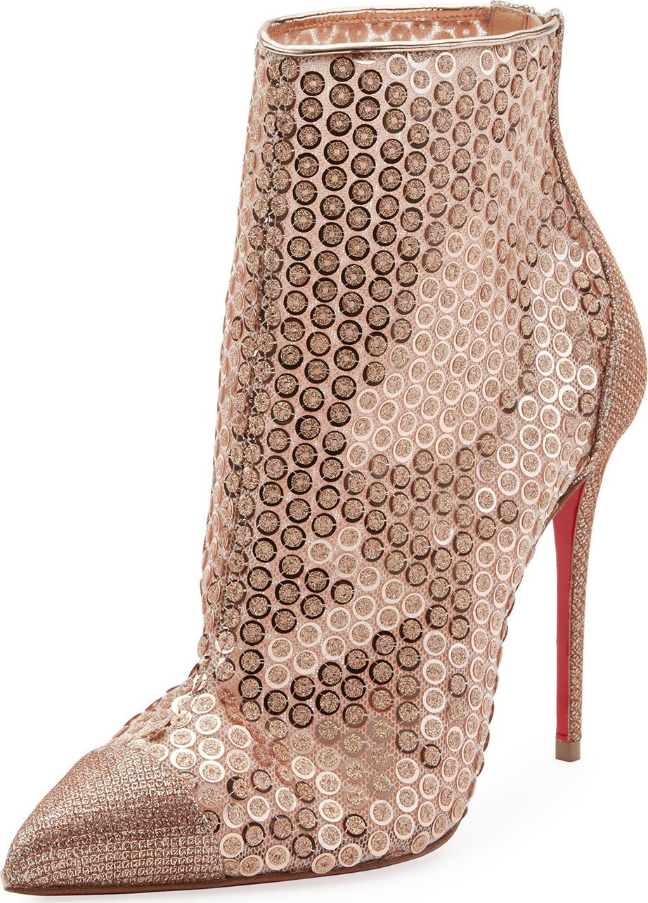 Christian Louboutin Gipsybootie Sequined Red Sole Ankle Boot