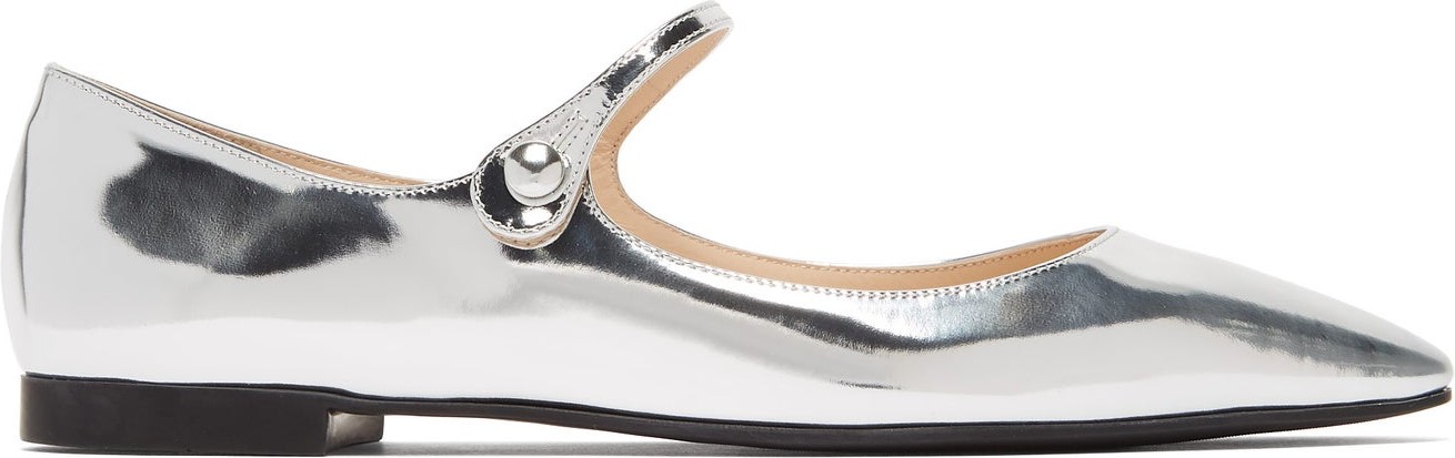 Prada Metallic-leather Mary-Jane flats