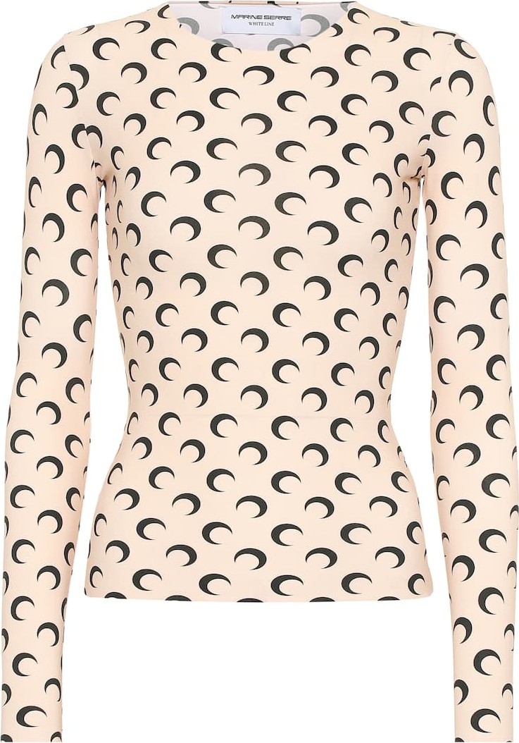 Marine Serre Printed stretch-jersey top