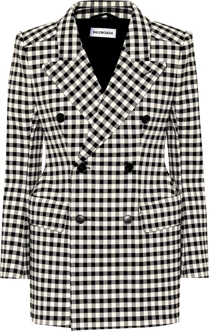 Balenciaga Hourglass gingham wool-blend blazer
