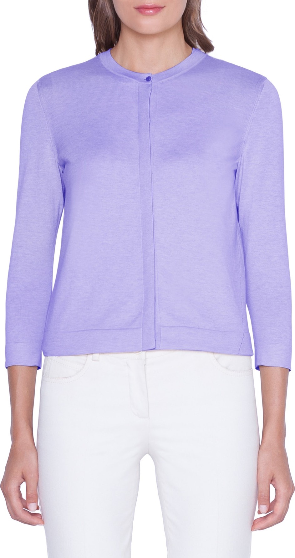 Akris Hemstitch Cotton Cardigan