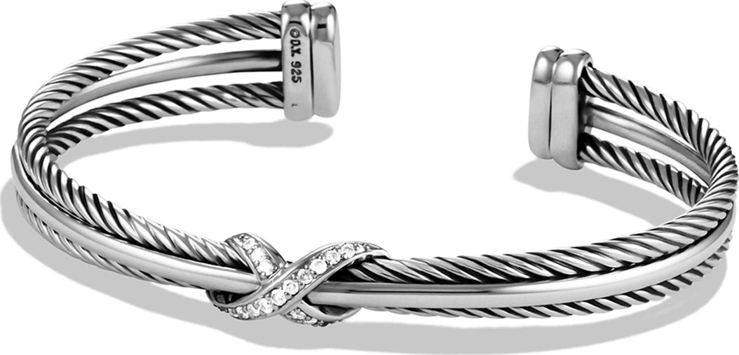 David Yurman X Crossover Cuff with Diamonds