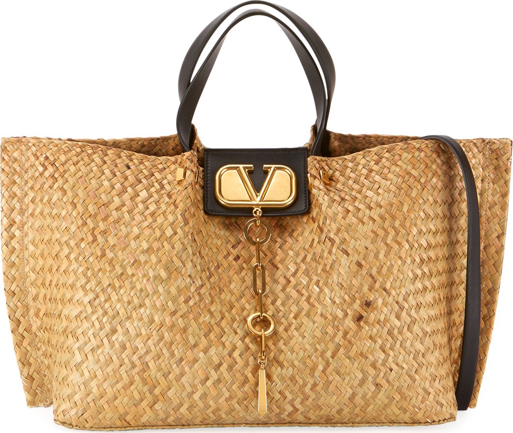 Valentino Go Logo Escape Medium Tote Bag  Neutral