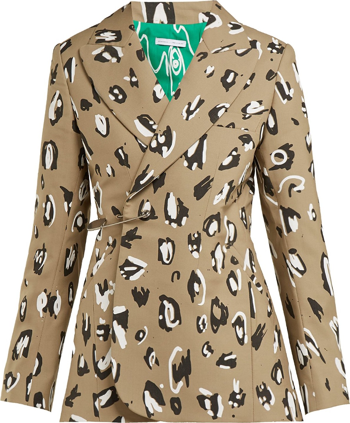 Charles Jeffrey Loverboy Leopard-print safety-pin wool blazer