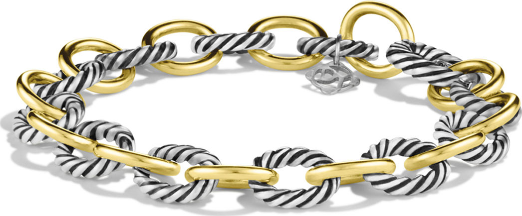 David Yurman Oval Link Bracelet with Gold