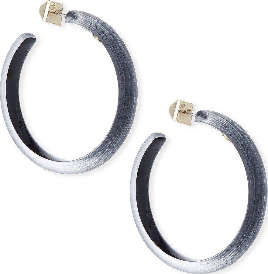 Alexis Bittar Large Hoop Earrings, Black