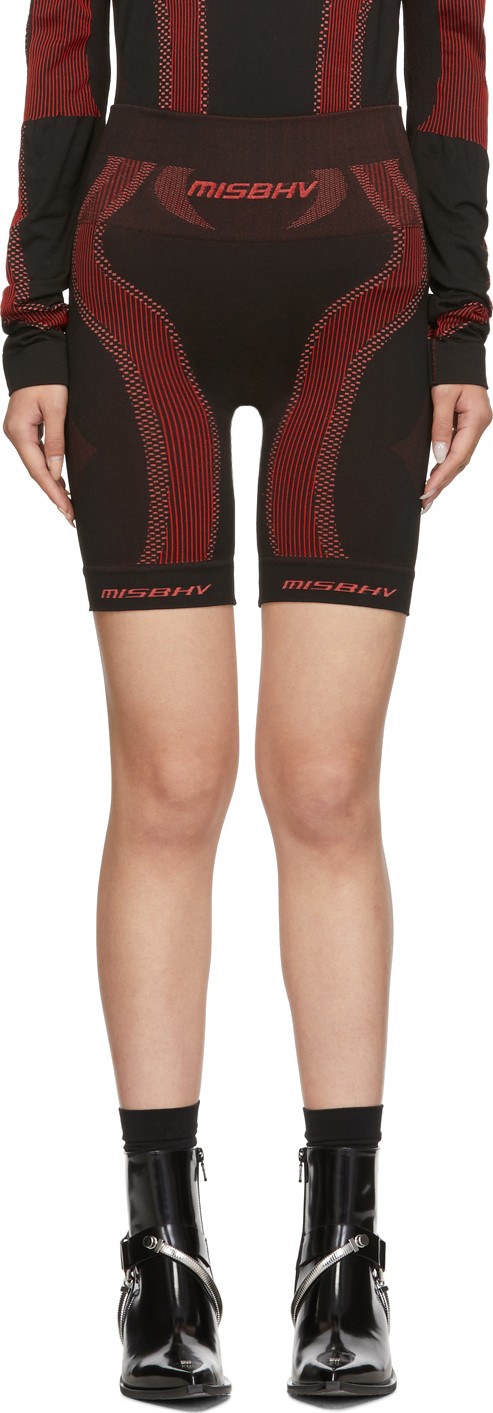 Misbhv SSENSE Exclusive Black & Red Active Shorts