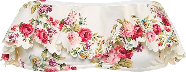 Zimmermann Honour floral bandeau bikini top