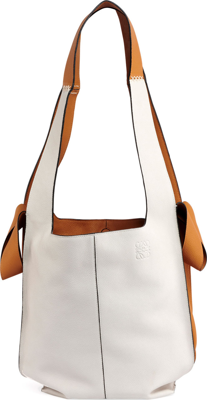 LOEWE Colorblock Leather Hobo Tote Bag