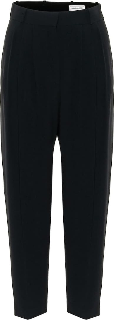 Alexander McQueen Crêpe high-rise straight pants