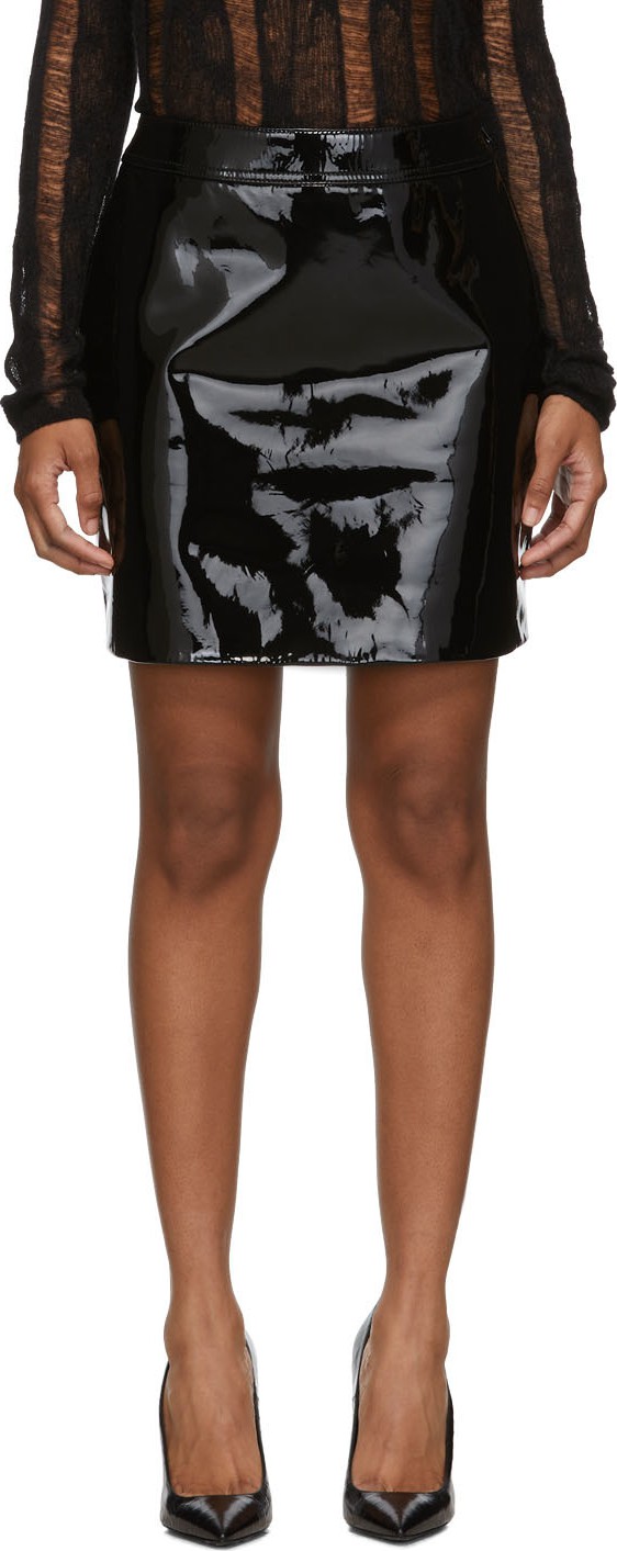 Saint Laurent Black Patent Miniskirt