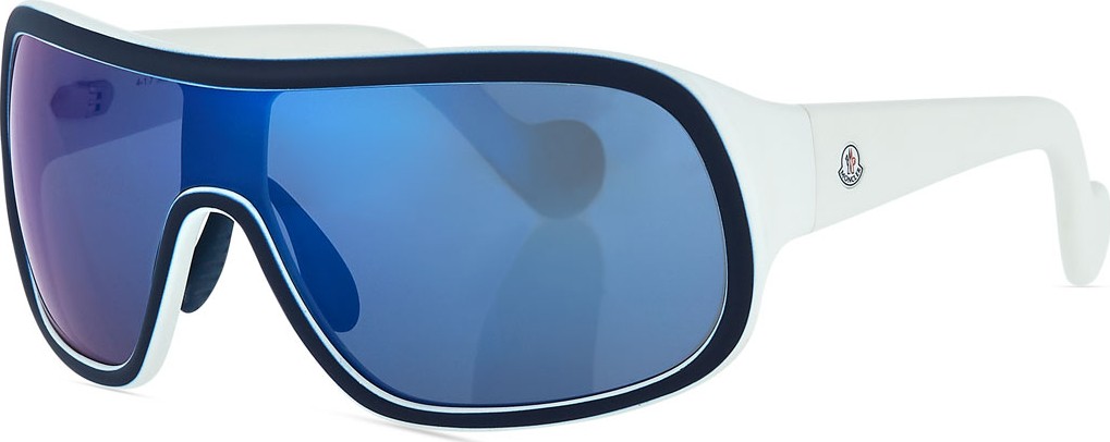 Moncler Mirrored Shield Sunglasses, Dark Blue