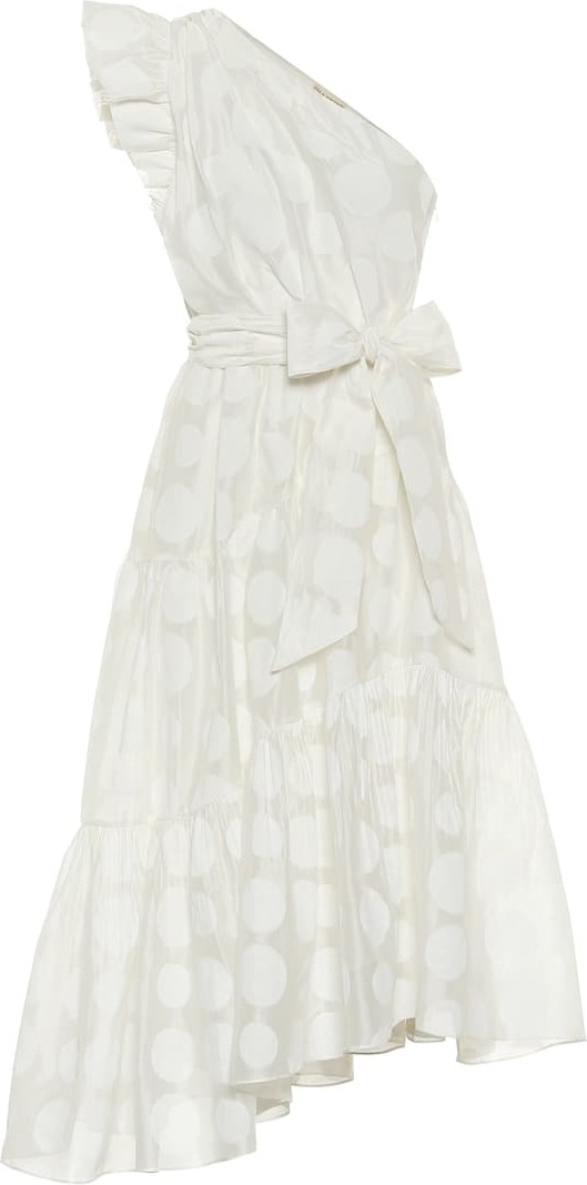 Ulla Johnson Ariane organza one-shoulder midi dress