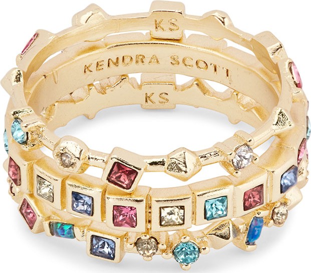 Kendra Scott Karis Crystal Rings, Set of 3