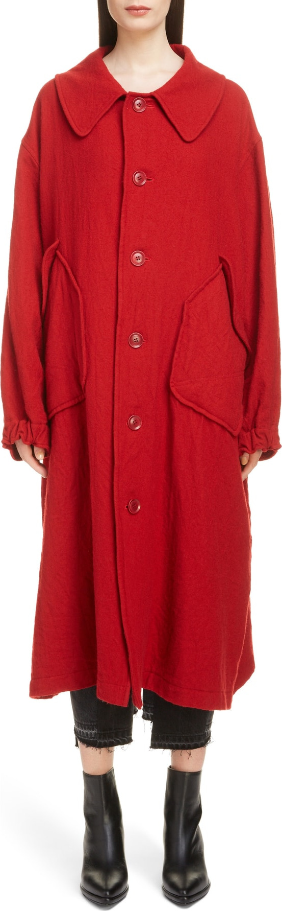 Y's By Yohji Yamamoto Big Pocket Wool Coat