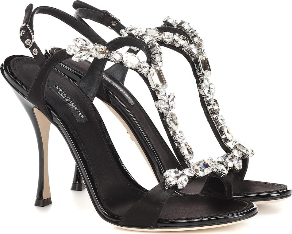 Dolce & Gabbana Crystal-embellished satin sandals