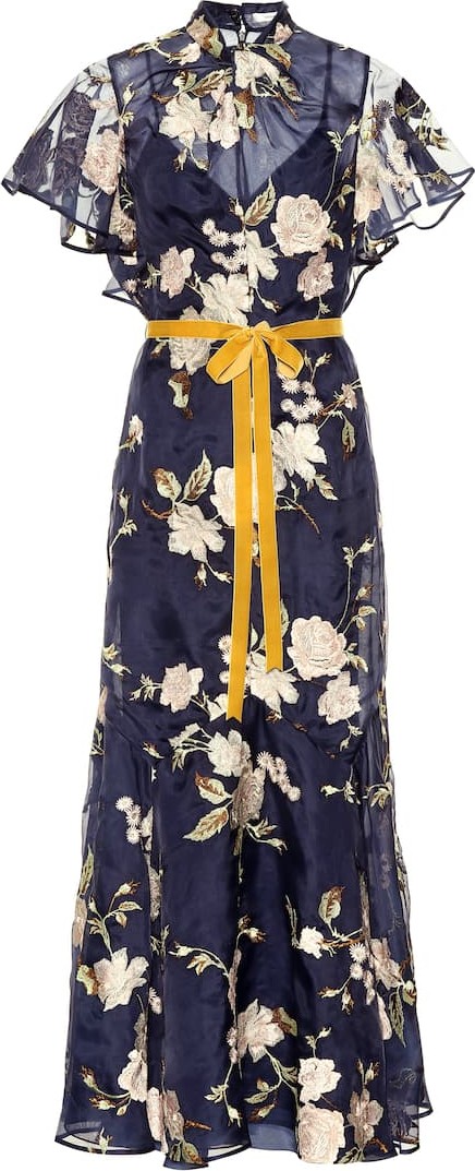 Erdem Celestina embroidered silk dress