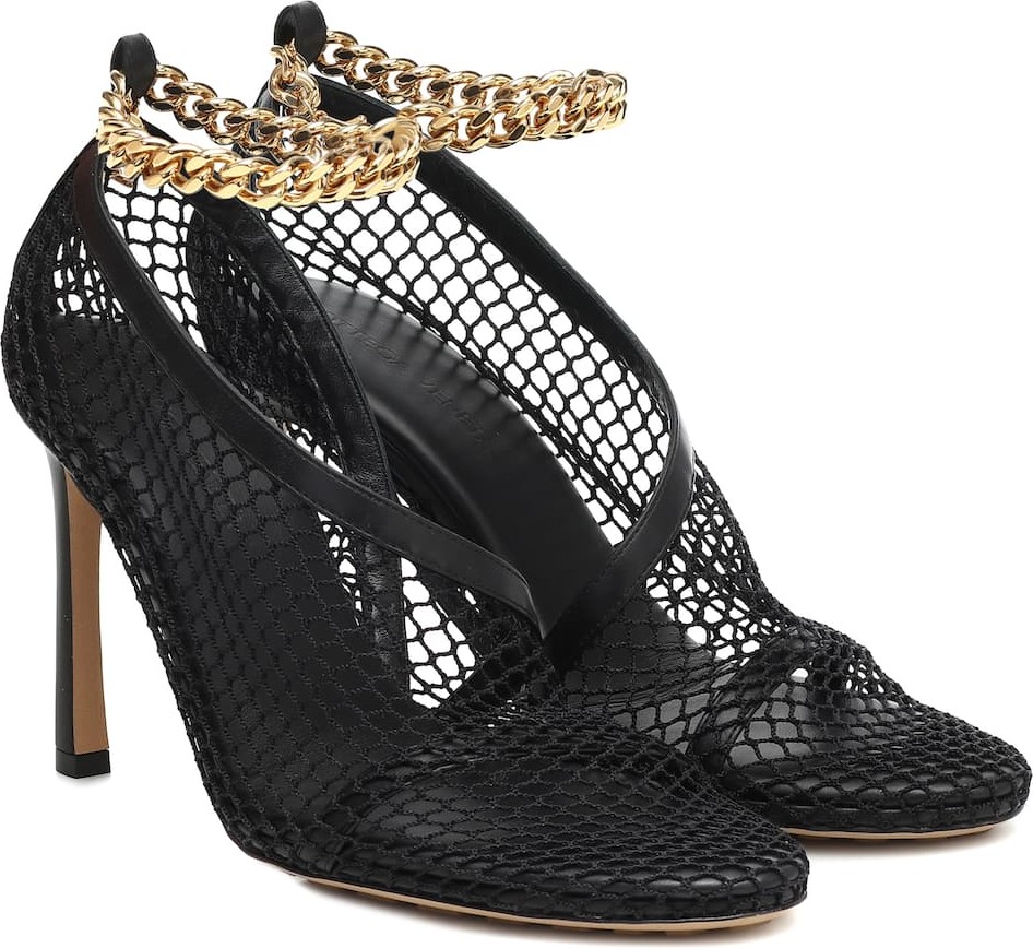 Bottega Veneta Chain-trimmed mesh pumps