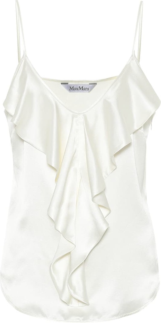 Max Mara Edile silk-satin ruffled camisole