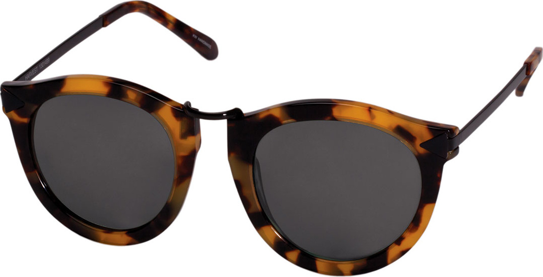 Karen Walker Harvest Round Tortoise Plastic Sunglasses