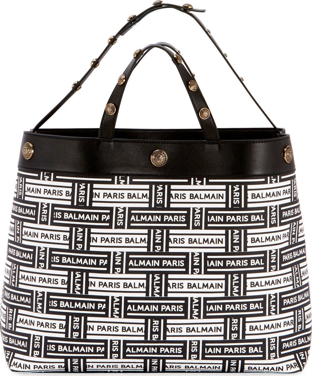 Balmain Toile Enduite Logo Tote Bag