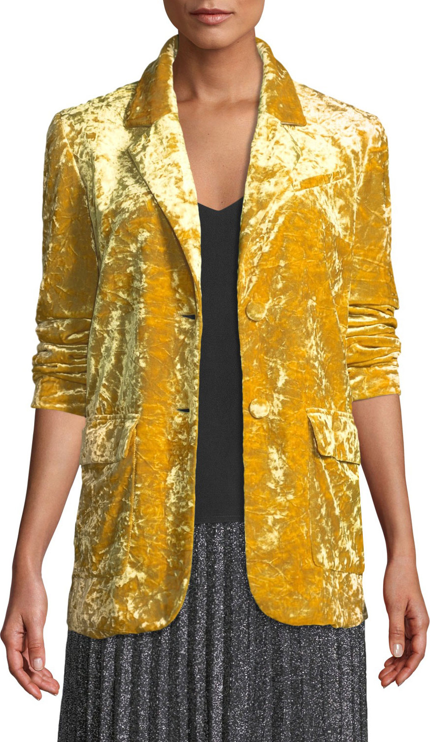 Derek Lam 10 Crosby Oversized Velvet Two-Button Blazer