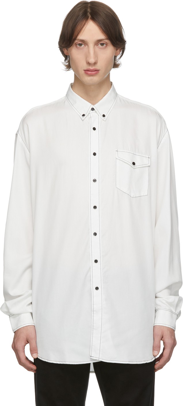 Schnayderman's White Oversized Solid Shirt