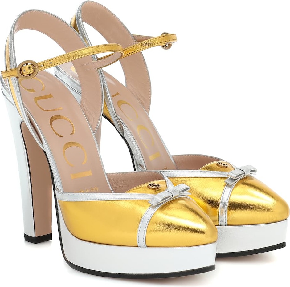 Gucci Leather plateau pumps