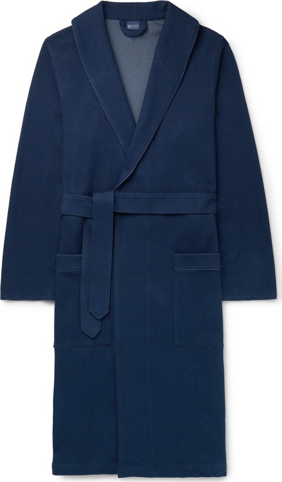 HUGO BOSS Waffle-Knit Cotton Robe