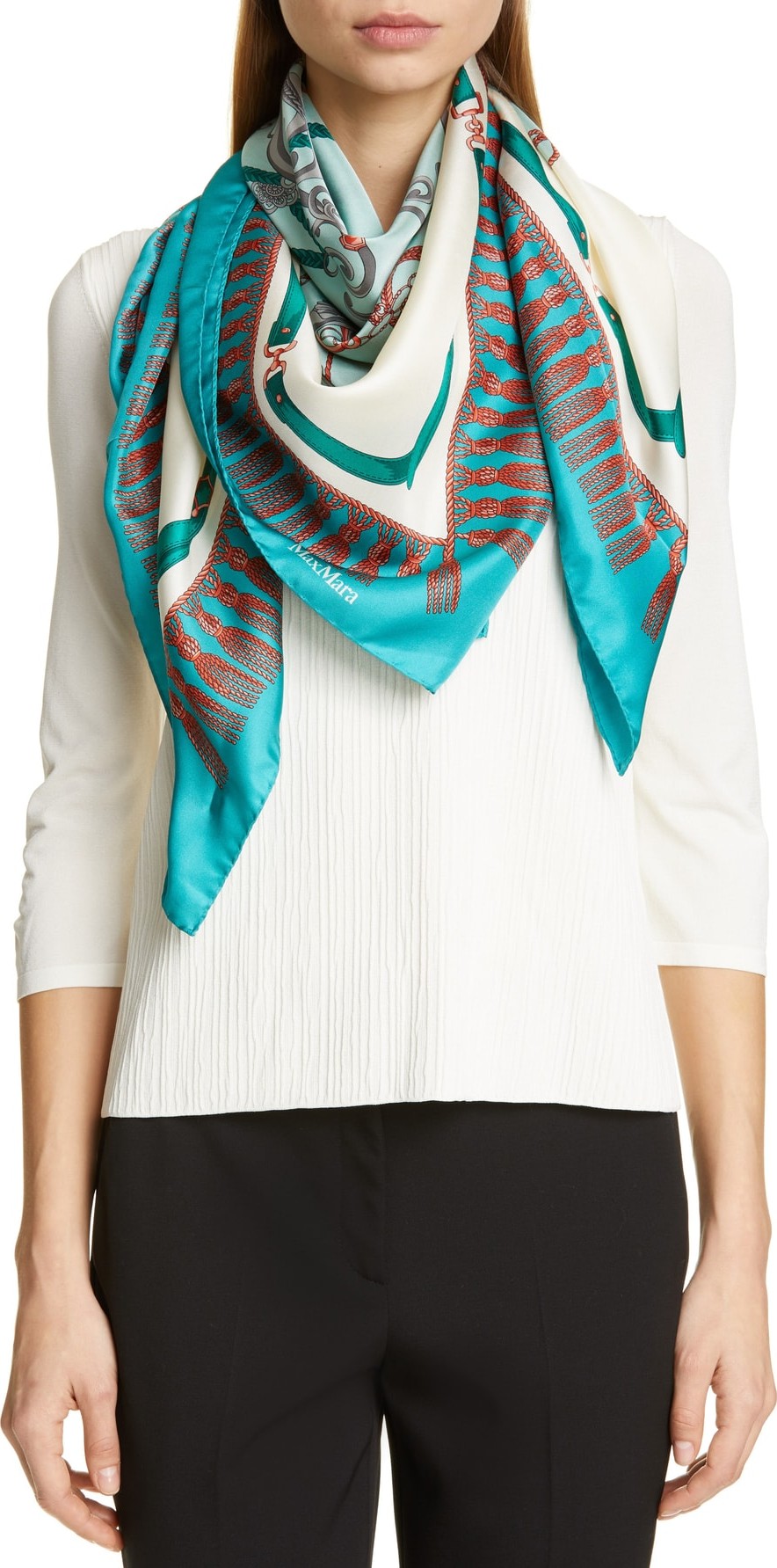 Max Mara Prosit Print Silk Scarf