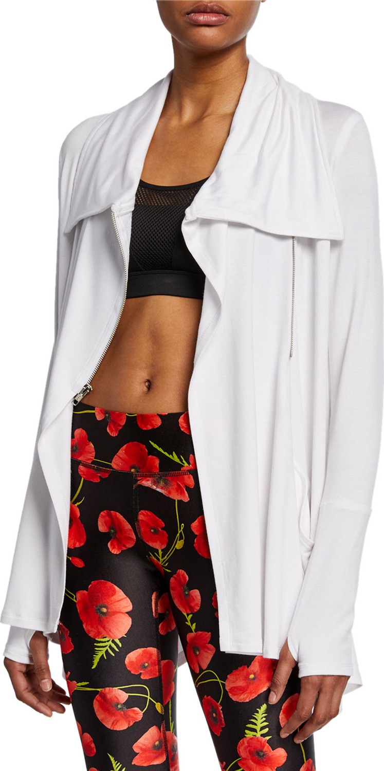 Terez Draped French-Terry Jacket