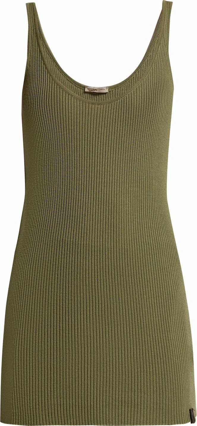 Bottega Veneta Extra-long rib-knitted cashmere tank top