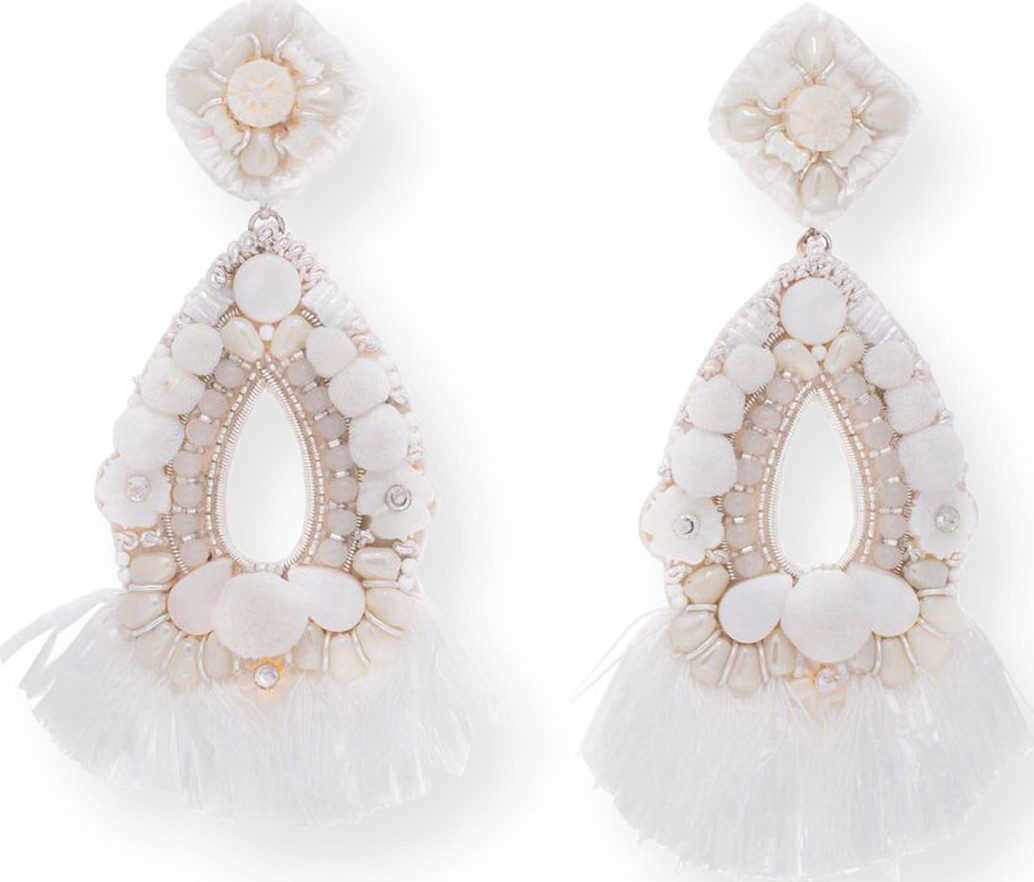 Ranjana Khan Simone Beaded Statement Clip-On Earrings
