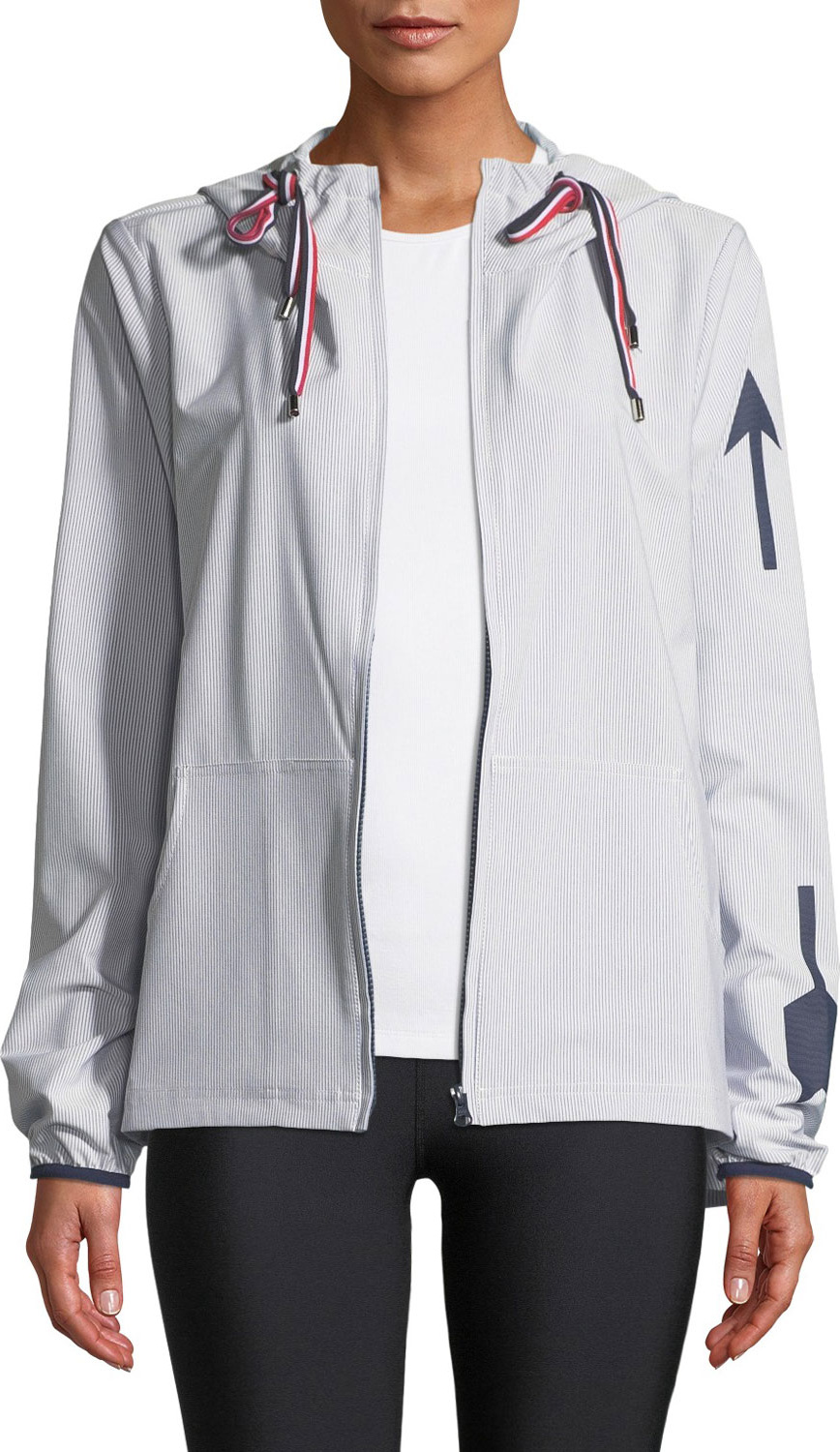 The Upside Dupont Striped Hooded Logo Jacket