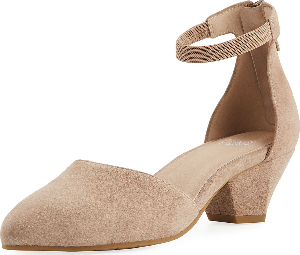 Eileen Fisher Just Suede Low-Heel Pump