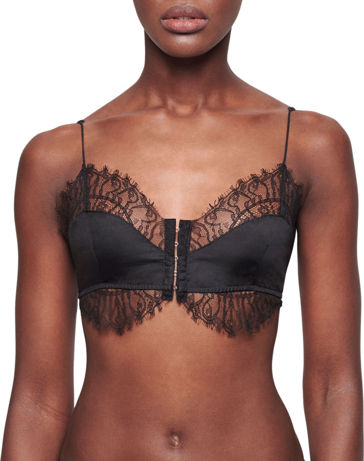 Kiki De Montparnasse Lace-Trim Front-Closure Bandeau Bra