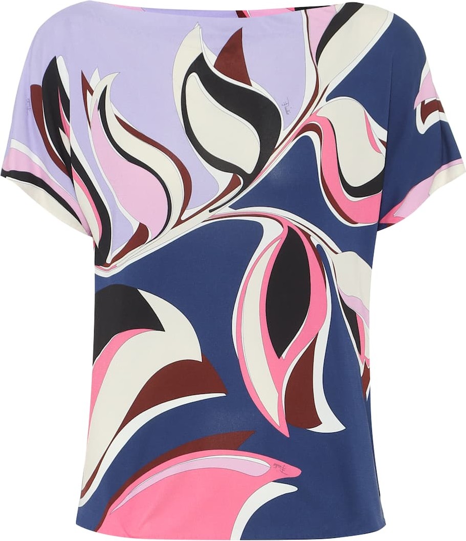 Emilio Pucci Printed crêpe top