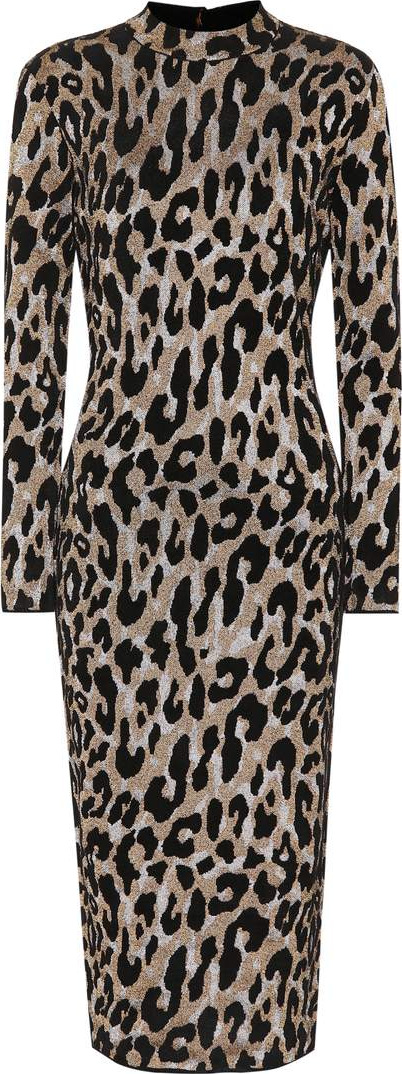 Versace Leopard-printed midi dress