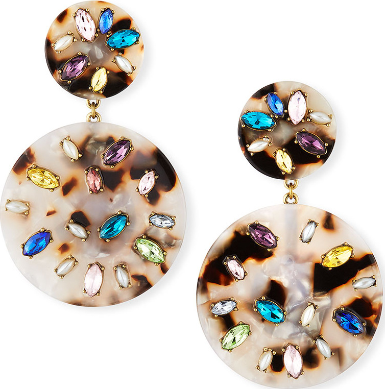 BAUBLEBAR Shari Crystal & Resin Drop Earrings