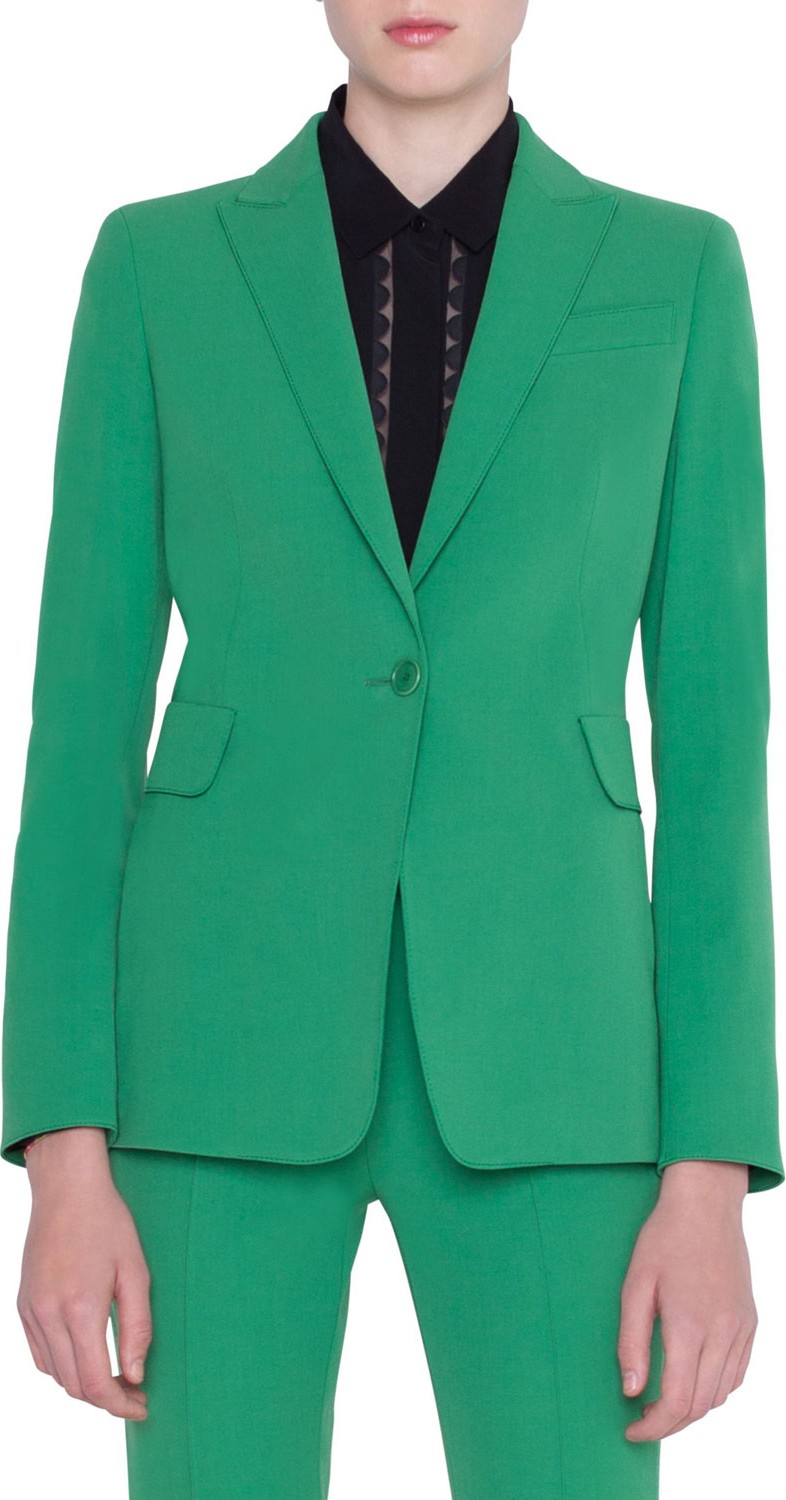 Akris Punto Gabardine One-Button Blazer