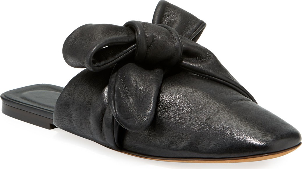 3.1 Phillip Lim Maia Tie-Back Leather Mule Flats